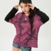 Women s Autumn Casual Gothic Tops Long Sleeve Crewneck Cross Print Patchwork T-shirt