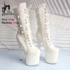 Python pattern 20cm Thin High Heels White Platform Ankle Boots Stripper Gothic Belt Buckle Pole Dance Heels Women Party Shoes - Image 2