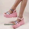 Summer Platform Women Sandals Gothic Lolita Kawaii Girls Luxury Trend Punk Casual Beach Wedges Heel Pink Black Fashion 2024 New - Image 5