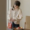 Japanese Y2k Fashion Woman Blouse 2024 Vintage Harajuku Long Sleeve Shirt Tops Cute Asymmetrical Top Korean Review Many Clothes - Image 4