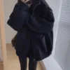 2023 New Korean Harajuku Lazy Wind Klein Blue Sweater Coat Y2K Autumn And Winter Street Fashion Casual Turtle Neck Cardigan Coat - Image 5