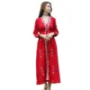 Asian Ethnic Embroidered Dress Three Quarter Sleeve Traditional Indian Clothing Turkish/Pakistan/India Women Costume - Image 2