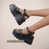 Summer Platform Women Sandals Gothic Lolita Kawaii Girls Luxury Trend Punk Casual Beach Wedges Heel Pink Black Fashion 2024 New - Image 4