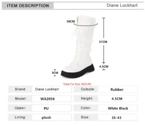 Winter Warm Plush Faux Fur Gothic Snow Boots Women Platform Cute Thick High Heels Knee High Boots Punk Shoes Ladies Botas Mujer - Image 5