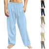 2024 New Men's Cotton Linen Loose Pants Male Summer Casual Solid Color Pants trousers Plus Size S-3XL - Image 2