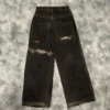 Y2k American Street Fashion Jeans for Men and Women Hip Hop Pattern Printed Hip Hop Baggy Blue Jeans Pants High Waist Wide Pants - Image 6