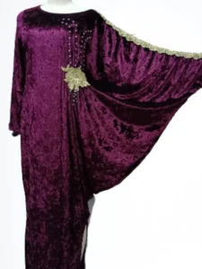 Elegant Velvet Muslim Dress Women Pleated African India Islamic Clothing Maxi Dress Jubah Long Robe Abaya Moroccan Kaftan Elbise - Image 6