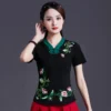 Fashion Casual Elegant Summer Embroidery Ethnic Style Women Clothes Shirts for Women T-shirts Y2k Tops Vintage Women Clothing - Image 2