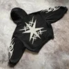 Y2K Street Hip Hop Clothing Hoodie Black Men's Gothic Pattern Patch Plus Size T-shirt Harajuku Men's Clothing Sweatshirt - Image 3