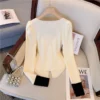 French Vintage Floral Knitted Sweater Women Outwear Long Sleeve Knitwear Y2k Top Slim Pullover Female Korean Blouse Autumn 2023 - Image 4