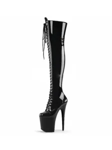 20cm Sexy Platform Fetish Camouflage Over The Knee Boots For Women 8Inch Exotic Strip Pole Dance Shoes Exotic High Heels Gothic - Image 5