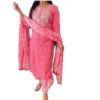 Embroidery Salwar Kameez Diwali Women Suit Pink Rayon Kurti Pant Dupatta - Image 3