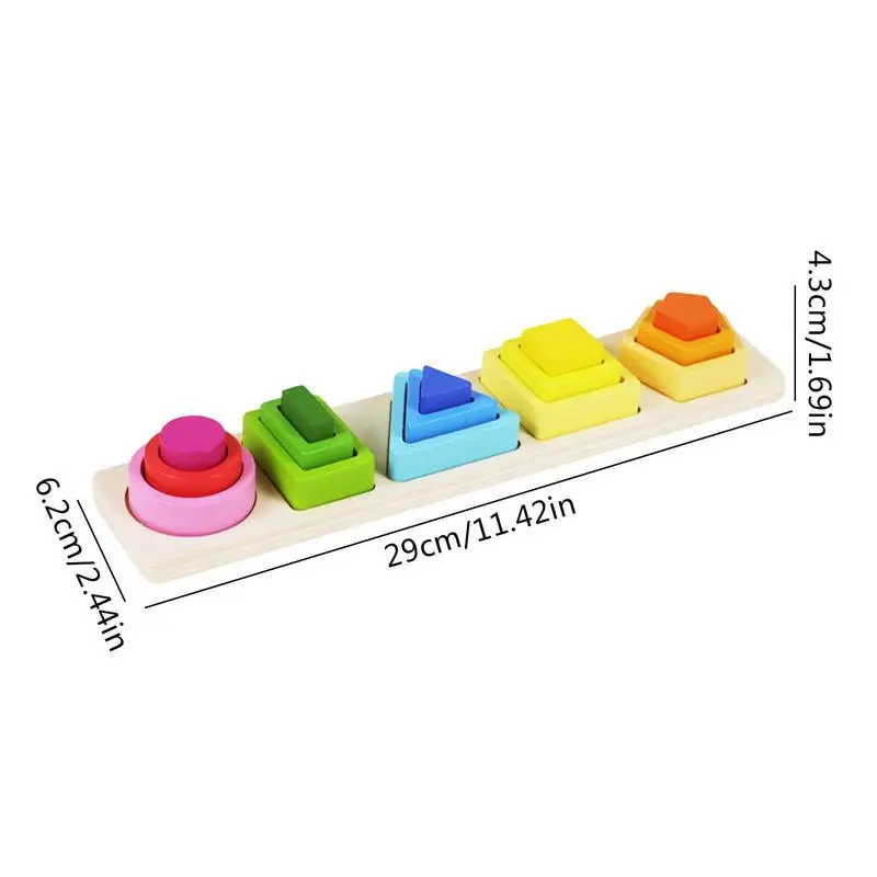 Stacking Toys For Toddlers Shape Matching Toys Color Recognition Sorter Early Educational Block Puzzles Toys For 4 5 6 Years Old - Image 6