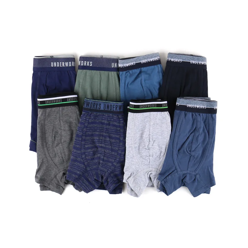 Mens Boxers Underwear Cotton Boxers for Men Soft Breathable Underwear Without Fly Boxer Brief Comfortable Boxershorts Men