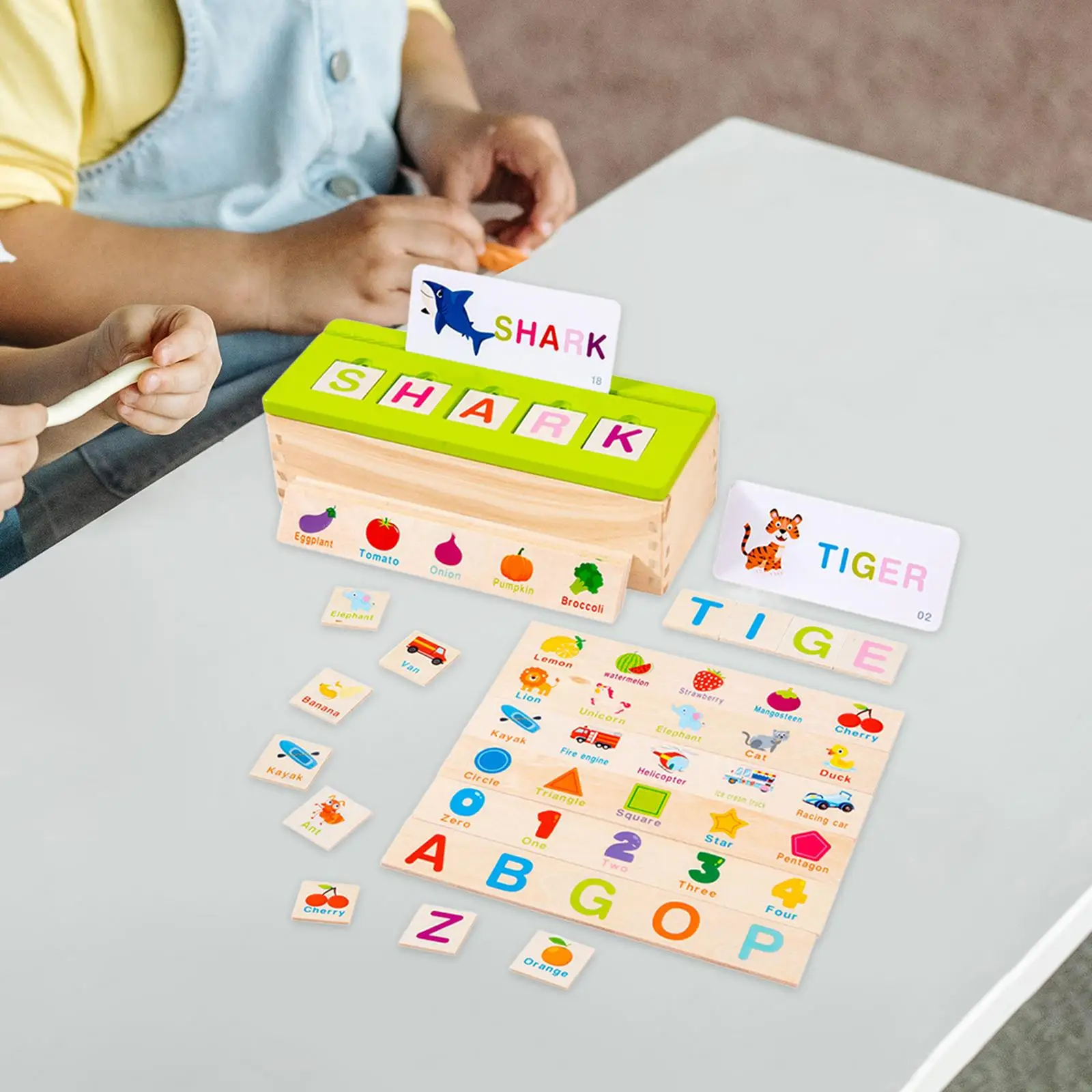Wooden Spelling Game Wooden Alphabet Puzzle for Kids Ages 3 4 5 Years Old