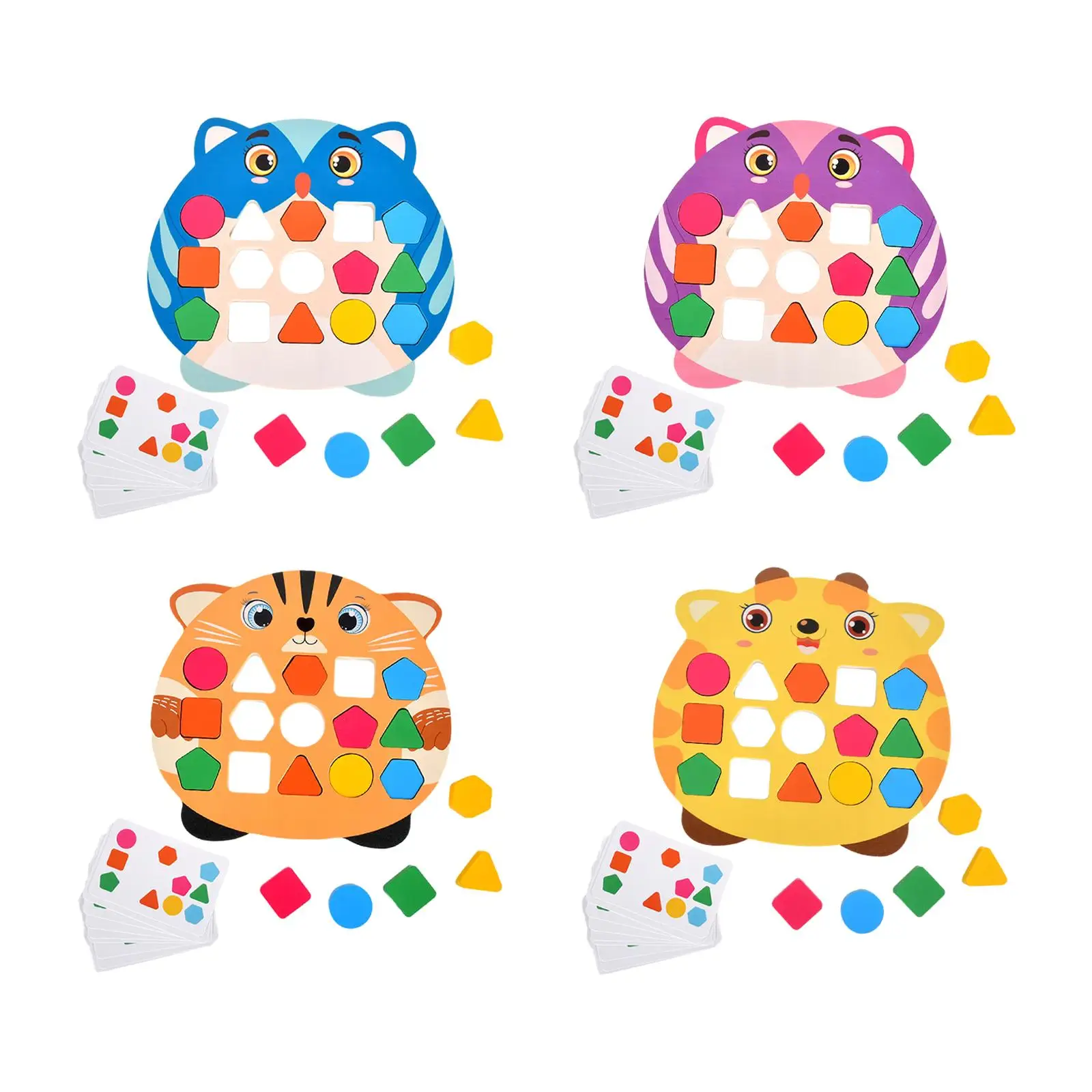 Wooden Shape Matching Game Kids Valentines Gifts for 3 4 5 New Year Gift