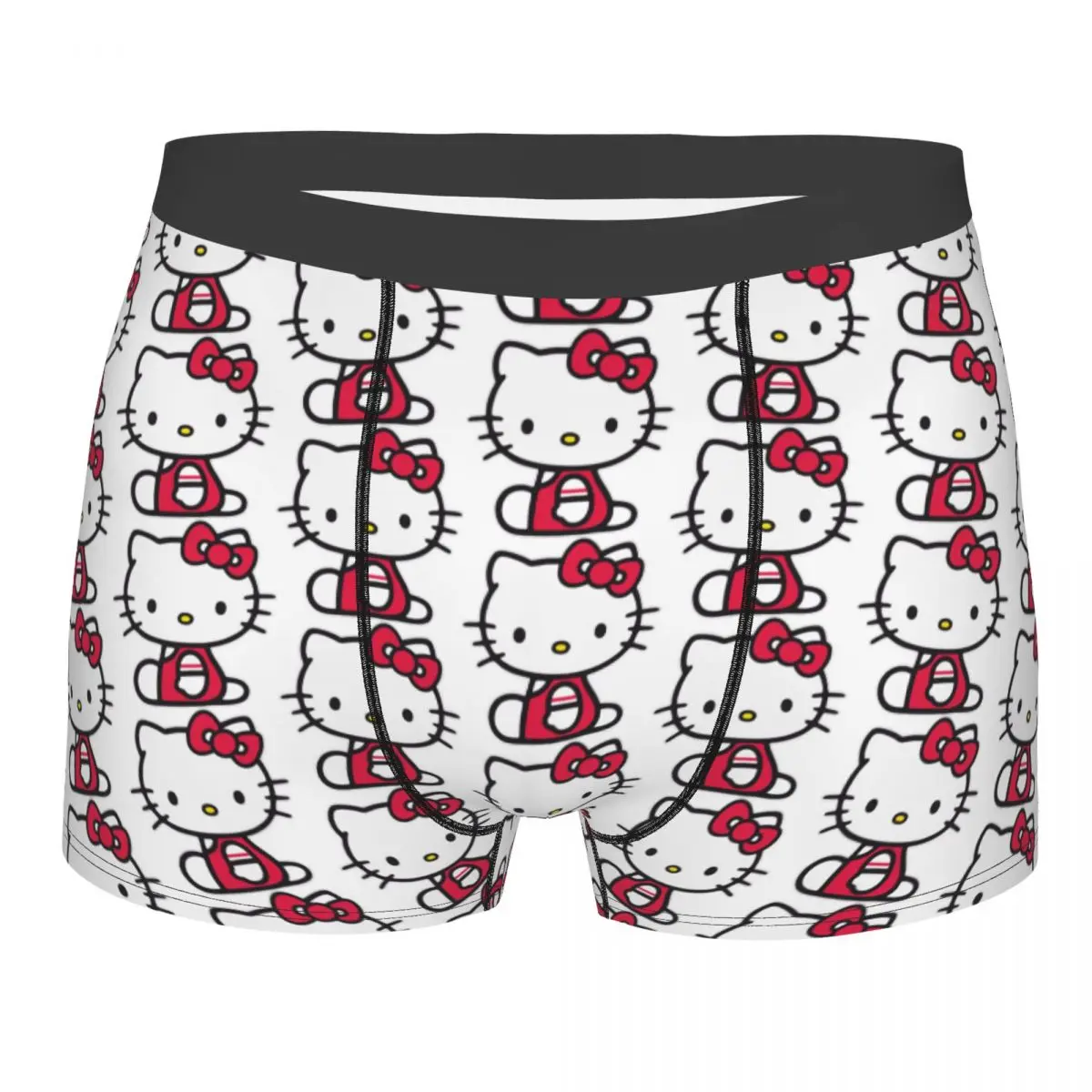 Male Funny Hello Kitty Smile Underwear Sanrio Cartoon Boxer Briefs Breathable Shorts Panties Underpants