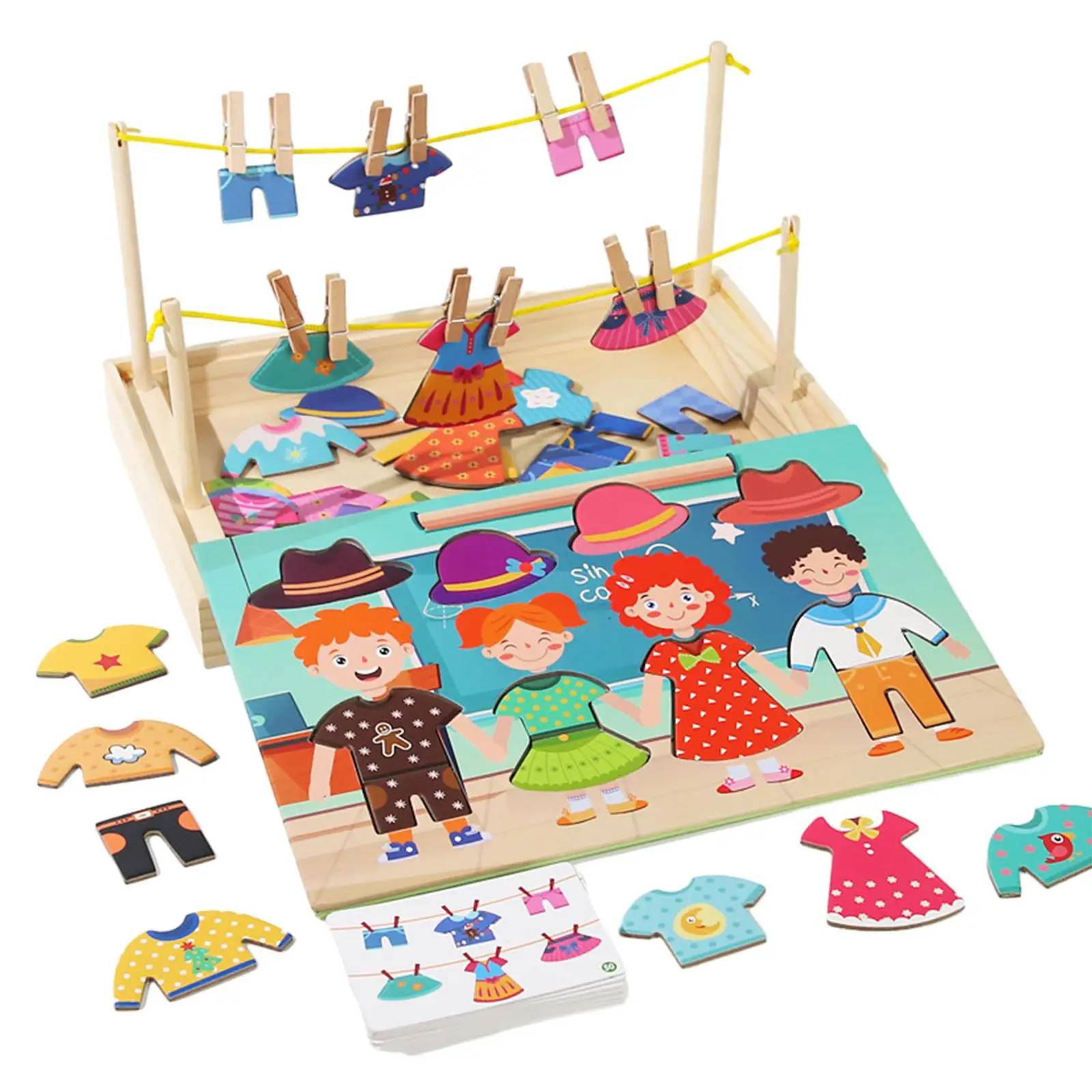 Wooden Jigsaw Puzzle Durable Wooden Dress up Puzzles for Boys Girls Children
