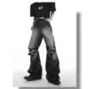 High Street Niche Design Wide Leg Washed Jeans For Men And Women, Straight Tube Loose Fitting Retro Pants, Trendy Women's Jeans - Image 2