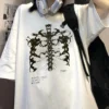 Harajuku Skeleton Print T-shirts for Gothic Hip Hop Streetwear Men Women T Shirt Summer Black Goth Clothes Short Sleeve Tees Y2k - Image 4