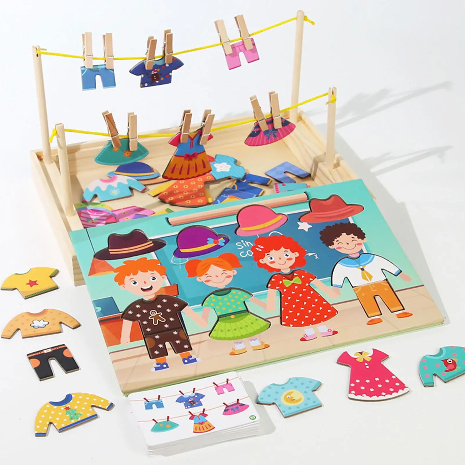 Wooden Jigsaw Puzzle Durable Wooden Dress up Puzzles for Boys Girls Children