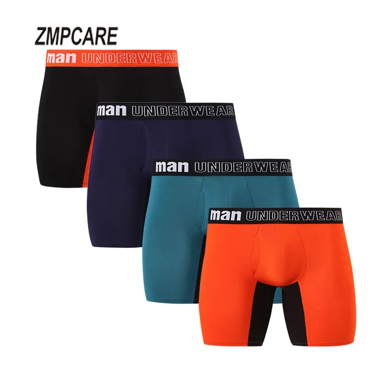 Men's Underpants Boxer Shorts Mid Waist Bamboo Fiber Boxers Plus Size 5XL 6XL 7XL Open Crotch Long Boxer Cotton Men Underwear