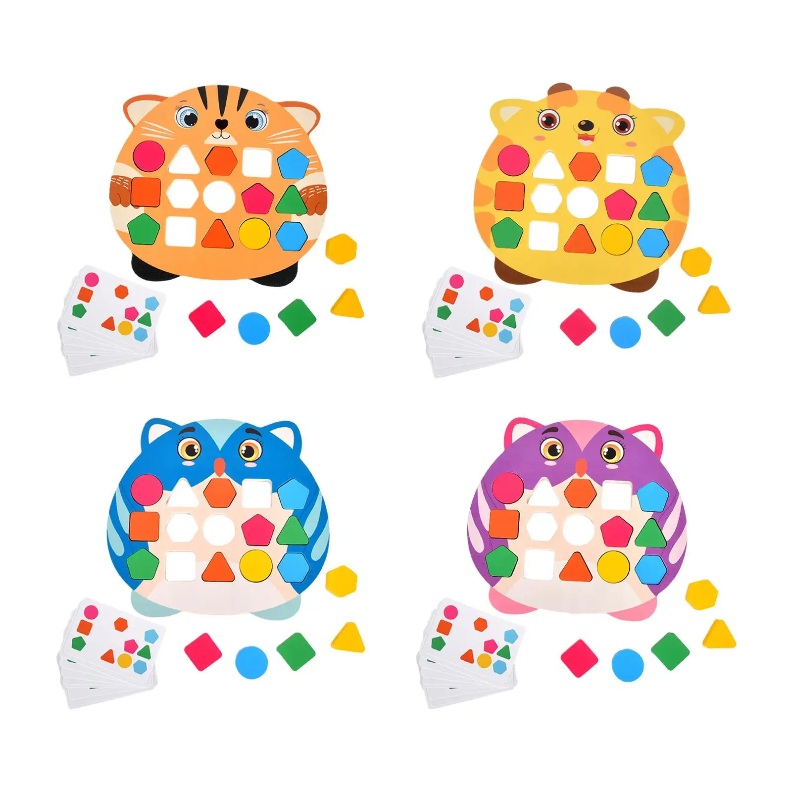 Wooden Shape Matching Game Kids Valentines Gifts for 3 4 5 New Year Gift