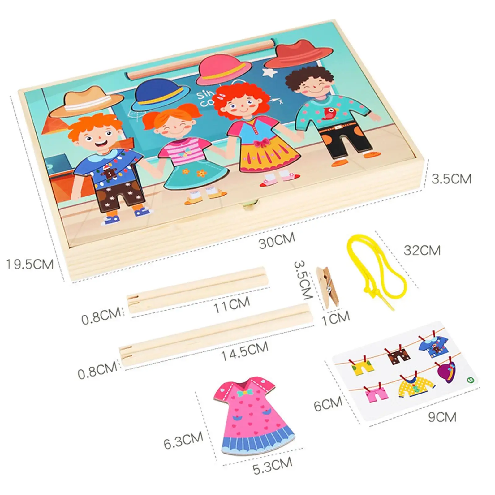 Wooden Jigsaw Puzzle Durable Wooden Dress up Puzzles for Boys Girls Children