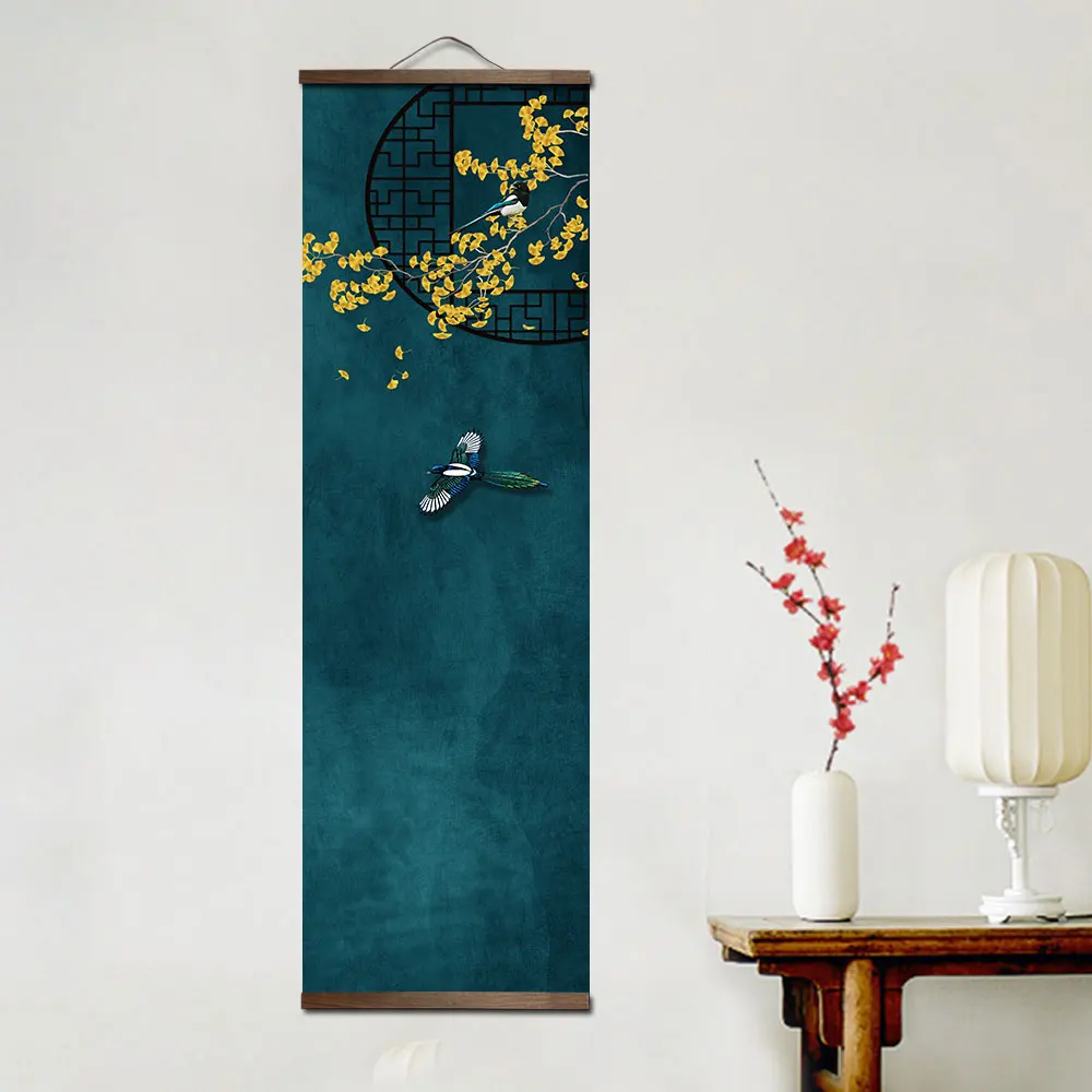 Chinese style Morandi color celebration bird and flower home wall decoration decoracion para sala tropical wall art canvas - Image 2