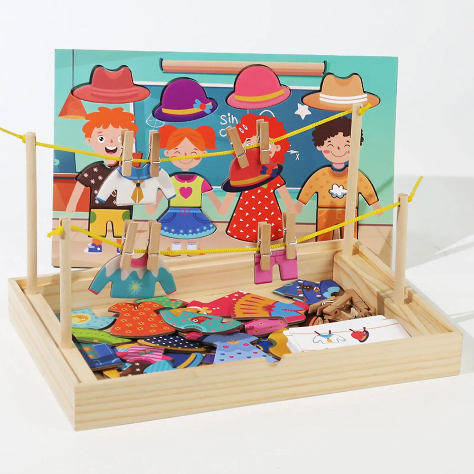 Wooden Jigsaw Puzzle Durable Wooden Dress up Puzzles for Boys Girls Children