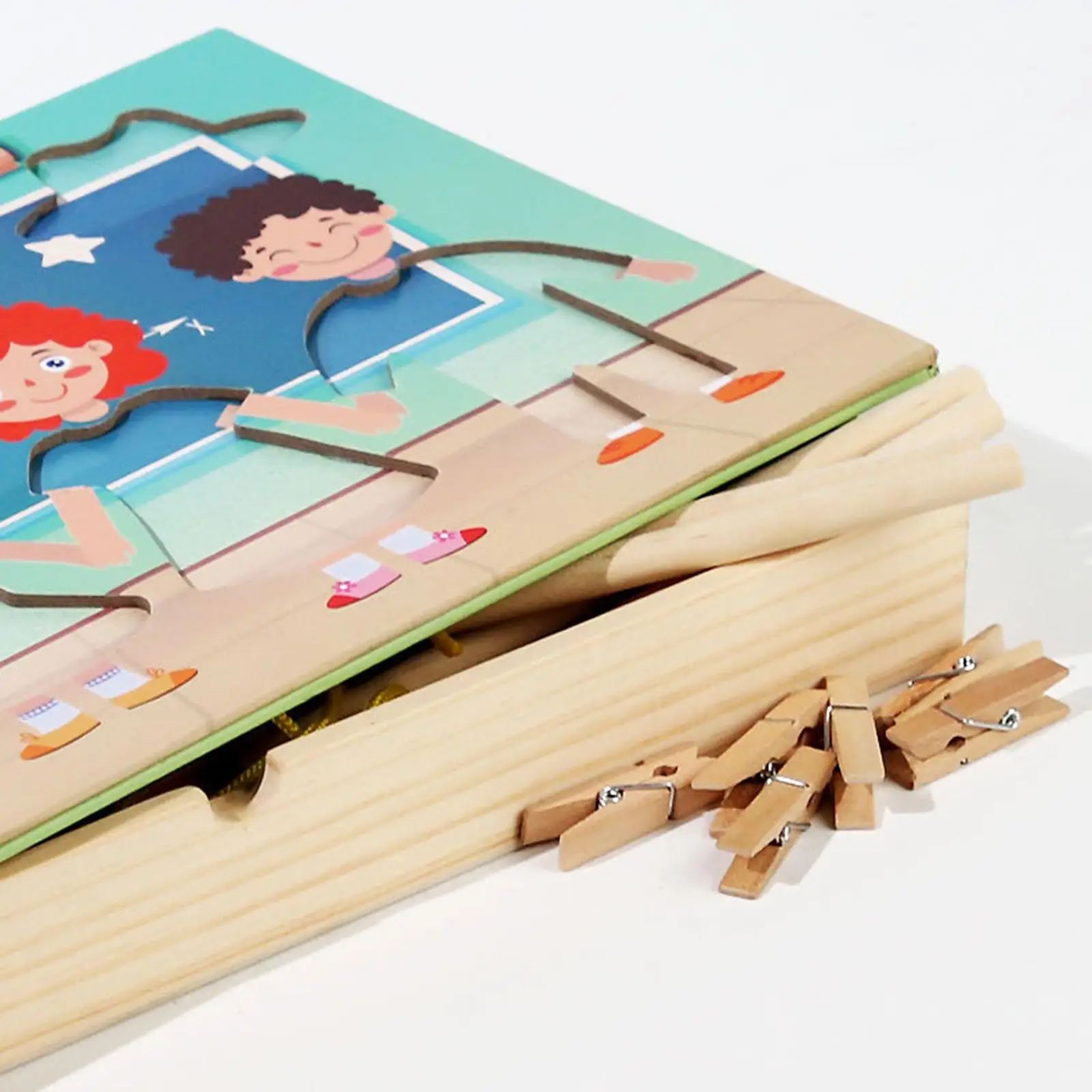 Wooden Jigsaw Puzzle Durable Wooden Dress up Puzzles for Boys Girls Children