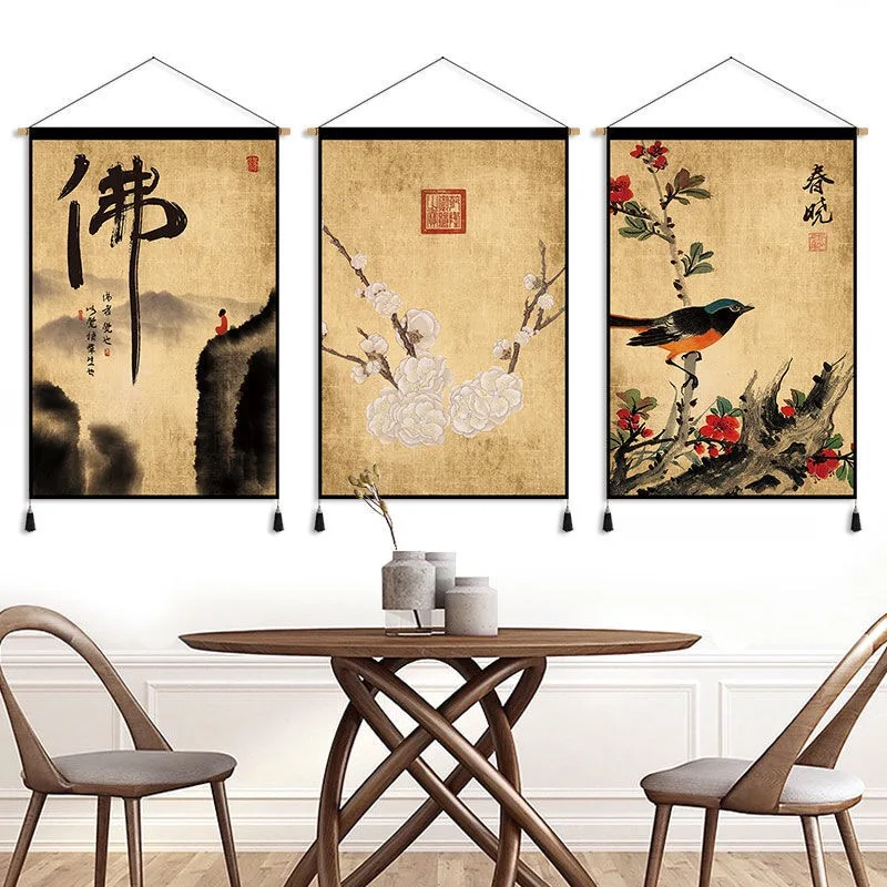 Zen Chinese Style Canvas Hanging Paingting Living Room Wall Art Decor Painting Poster Vintage Room Decor Tapestry Wall Paintings - Image 6