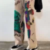 Hip Hop Graffiti print Graphic Baggy Jeans Harajuku Denim Y2k Pants Men Women Goth New High Waist Wide Trousers wide leg jeans - Image 4