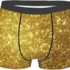 Men's Briefs Underpants Glittering Gold Scales Print Mens Soft Underwear,Comfy Breathable Short Trunk