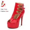 New Peep Toe Short Boots For Women Sexy Hollow Out High Heels 14CM Party Ladies Shoes Size 35-46 Gothic Fashion Pole Dance Boots - Image 2