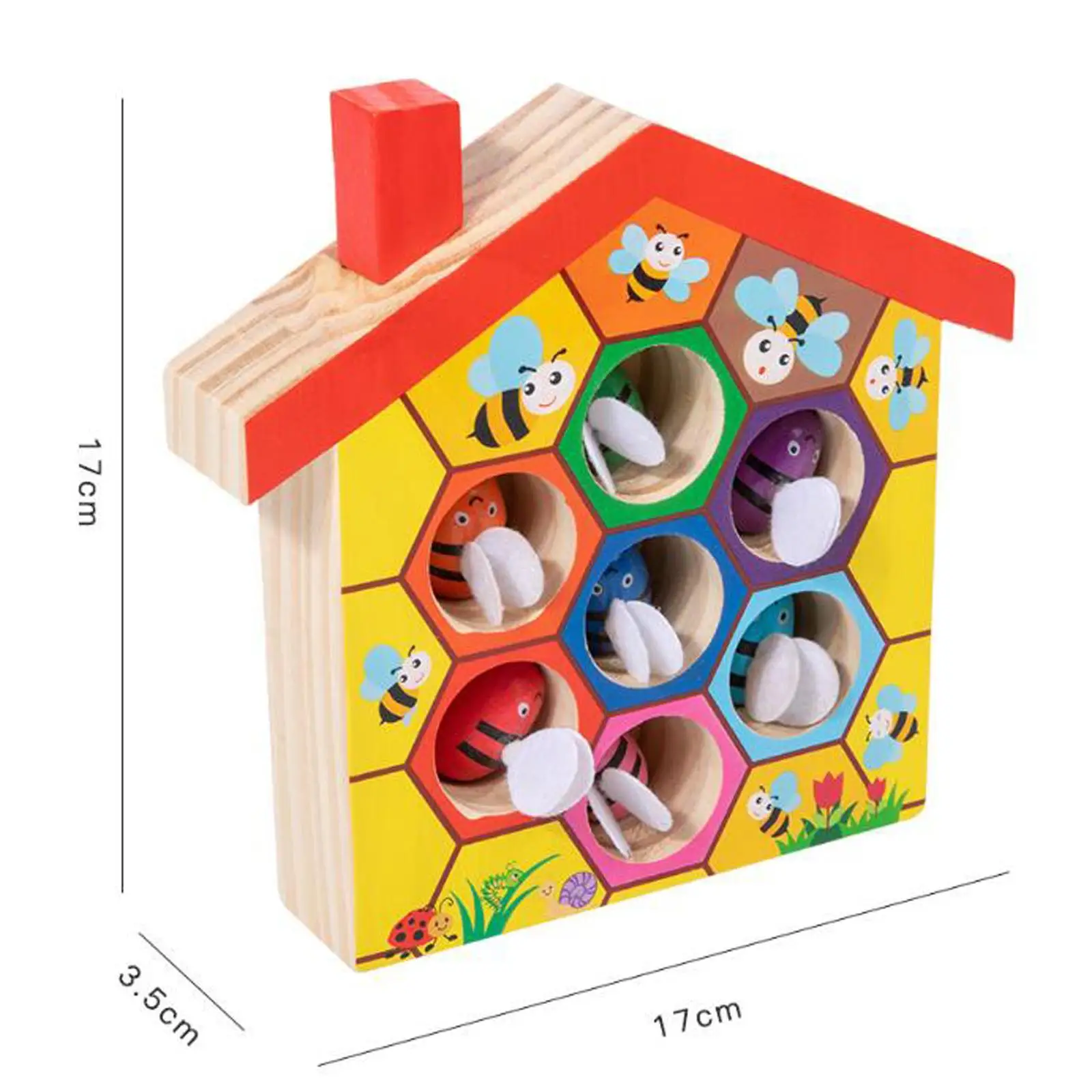 Wooden Toys Montessori Toys Clamp Bee to Hive Gift for 3 4 5 Years Old Kids Puzzle Educational Toys Clip Bee Game Beehive Game