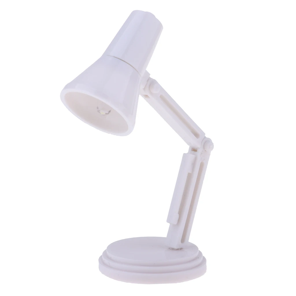 1/6 Scale White LED Desk Lamp Model Furniture for   BJD Dollhouse Accessory Kids Pretend Play Toy