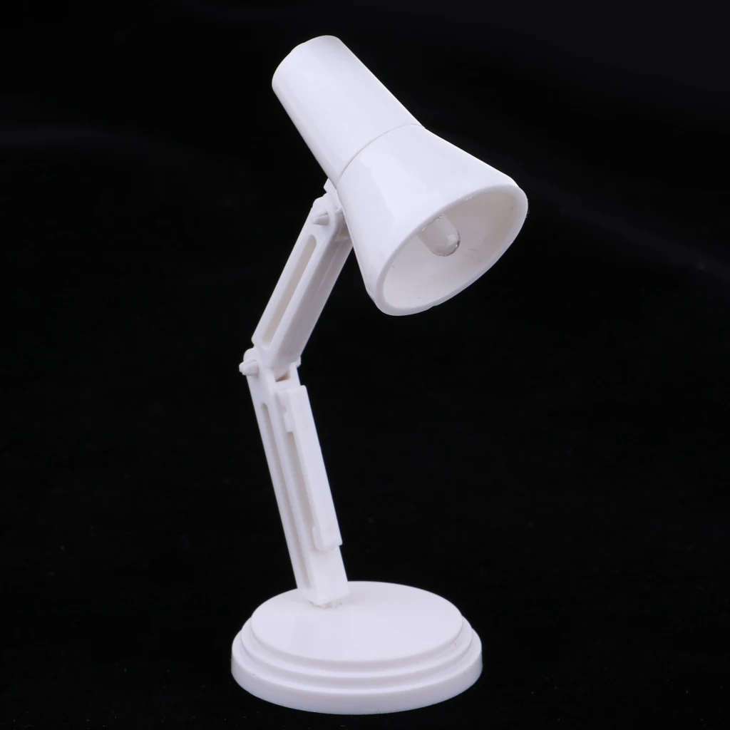 1/6 Scale White LED Desk Lamp Model Furniture for   BJD Dollhouse Accessory Kids Pretend Play Toy