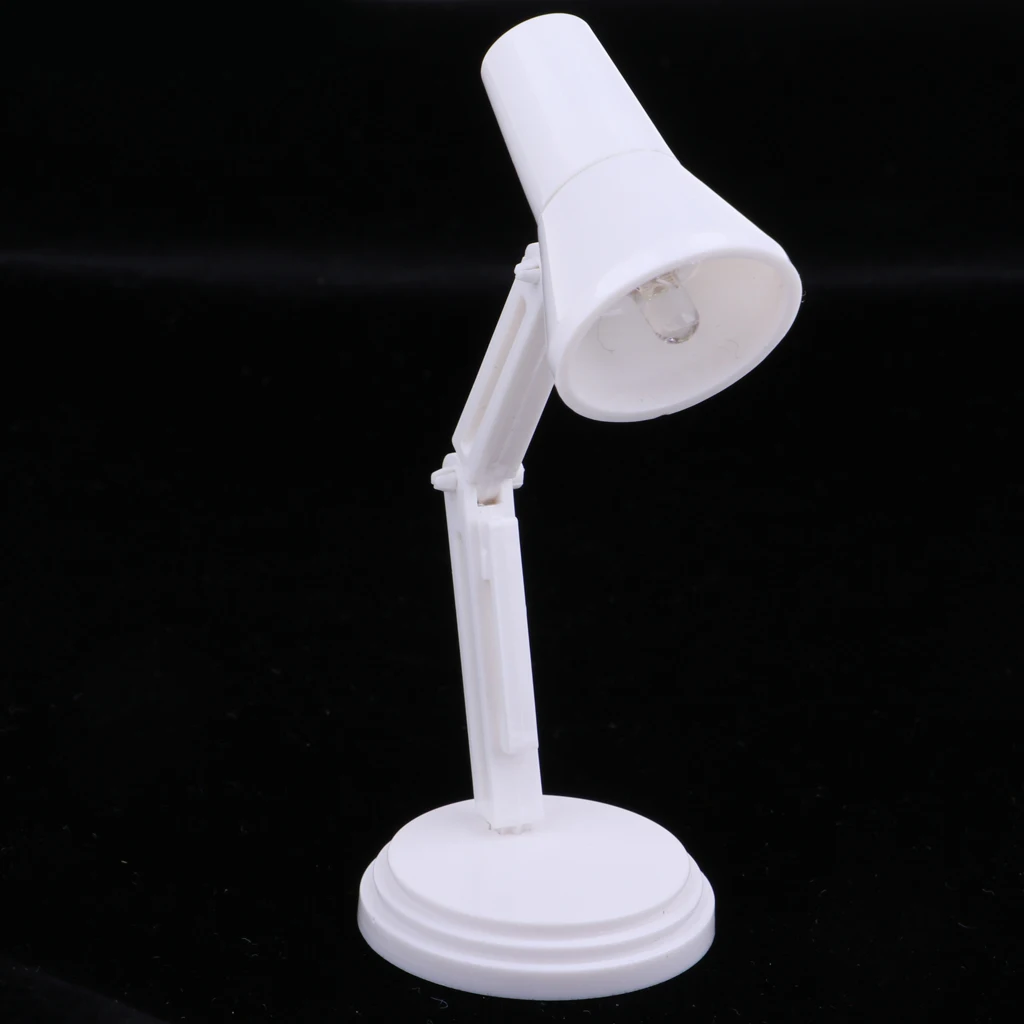 1/6 Scale White LED Desk Lamp Model Furniture for   BJD Dollhouse Accessory Kids Pretend Play Toy