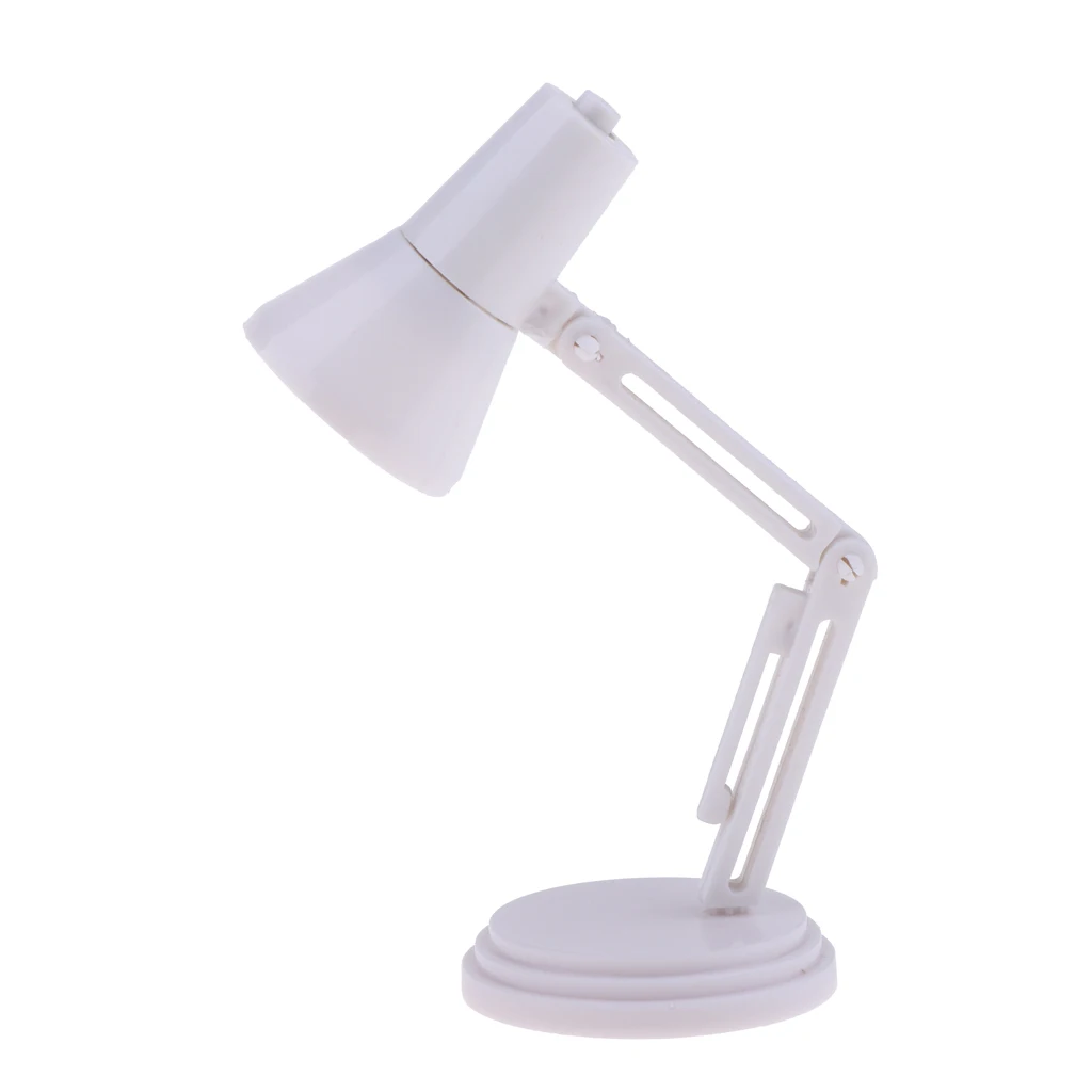 1/6 Scale White LED Desk Lamp Model Furniture for   BJD Dollhouse Accessory Kids Pretend Play Toy