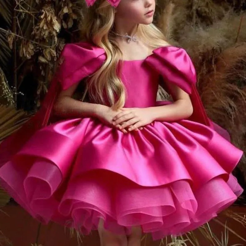 Girls' Dress 2024 New Children's Fashion Sequin Bow Princess Dress High end Mesh Dress Banquet Performance Evening Dress
