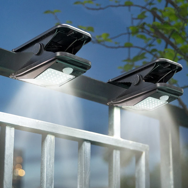 New Solar Clip Light 48/72/112LED Outdoor Courtyard Super Bright Human Body Induction Lighting Garden Terrace Wall Light Lamps