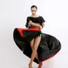 Female Professional Latin Dance Skirt Spanish Bullfight Dance Performance Skirt Cloak Apron Men And Women Red Black Double Sided