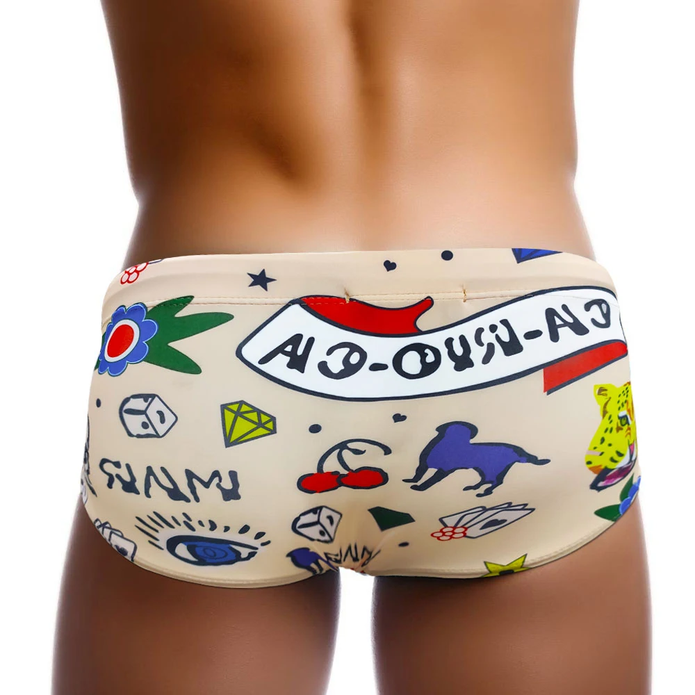 Men Brand Mens Swimwear With Push-Up Skink Trunks Boxer Bathing Sexy Men Breathable Swim Suit Speed Matching Beach Shorts sunga