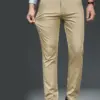 Male Spring Summer Business Clothing Thin Elastic Lyocell Fabric Office Pants Fitness Waist Khaki Slim Fit Big Size Trousers
