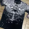 Y2K Affliction Style Streetwear Tee Gothic Skull Cross Print Trendy Graphic T-shirts