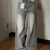 HOUZHOU Y2k Vintage Baggy Jeans Woman's Korean Fashion Denim Pants Harajuku Kpop Streetwear Trousers Japanese 2000s Style Spring