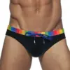 Men's Swim Briefs Contour Pouch Bikini Swimsuit Rainbow Stripes Swimwear Male Sexy Swimming Trunks Board Beach Surfing Shorts