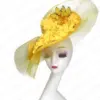 Fashion Flower Fascinator Wedding Hats For Women Elegant Church Headwear Headband Party Evening Cocktail Hair Accessories