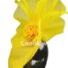 New Fashion Flower Fascinator Wedding Headpiece Women Party Dinner Pillbox Cap With Flower Hair Accessories Ladies Feather Cap
